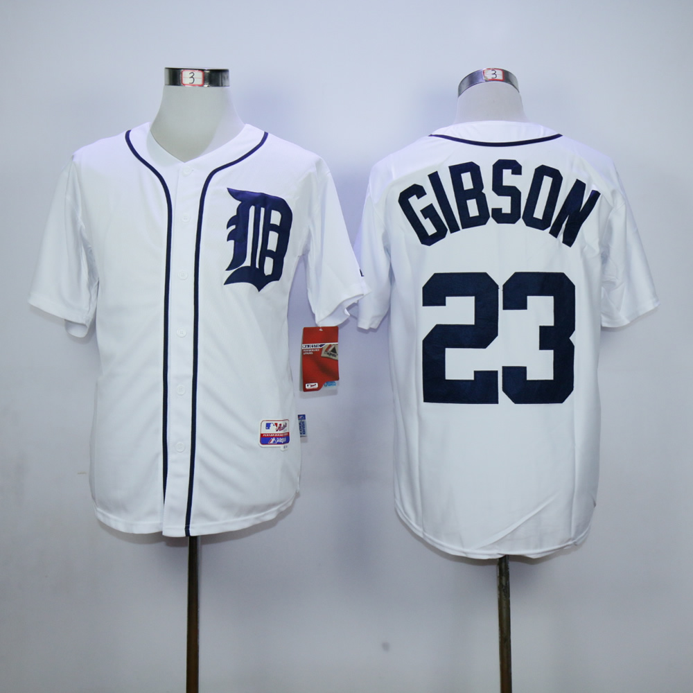 Men Detroit Tigers #23 Gibson White MLB Jerseys->detroit tigers->MLB Jersey
